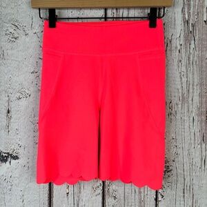 NWT Lilly Pulitzer Luxletic Weekender High Rise Spicy Coral‎ Neon Bike Shorts XS